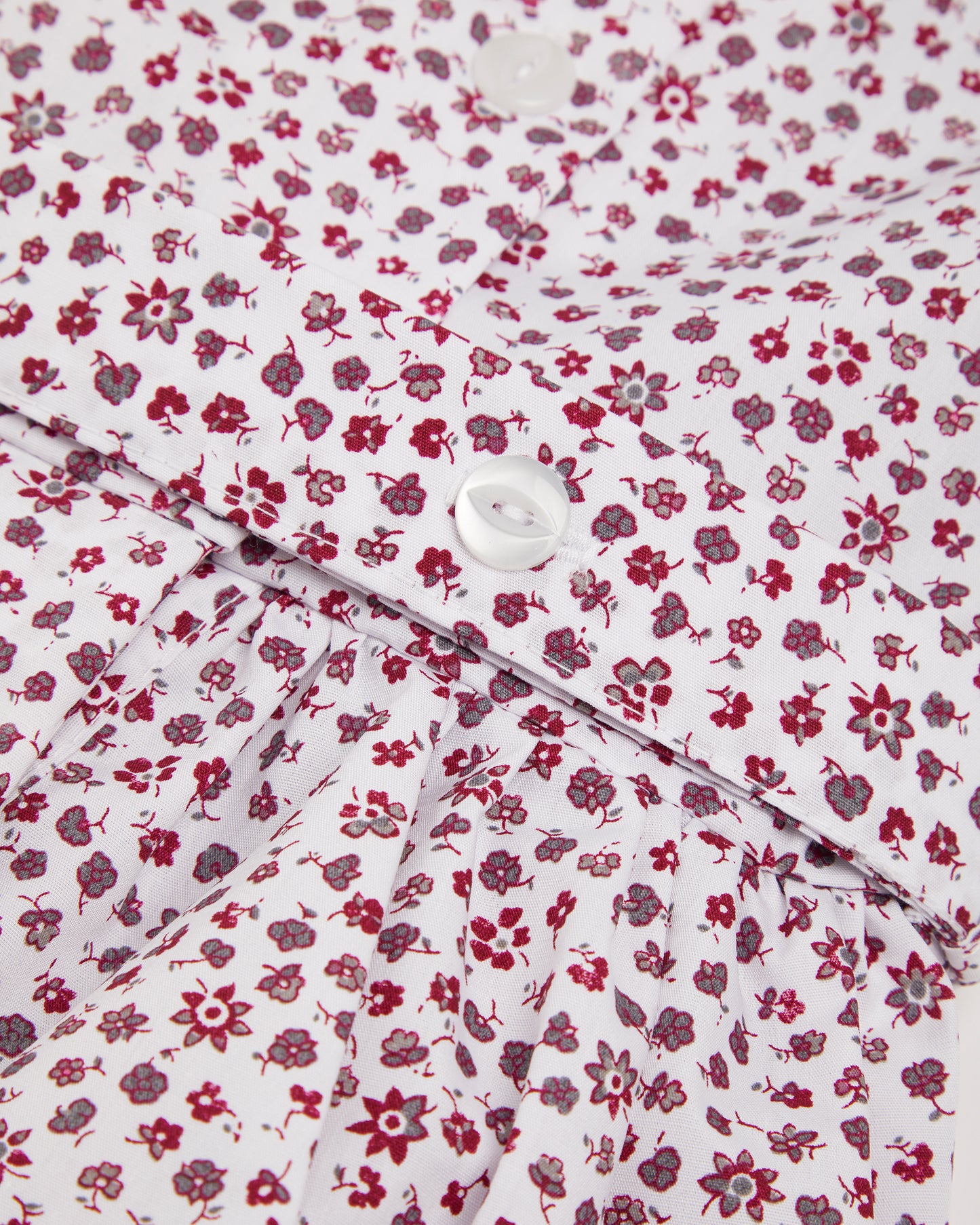 Girls White-Red Floral Summer Dress