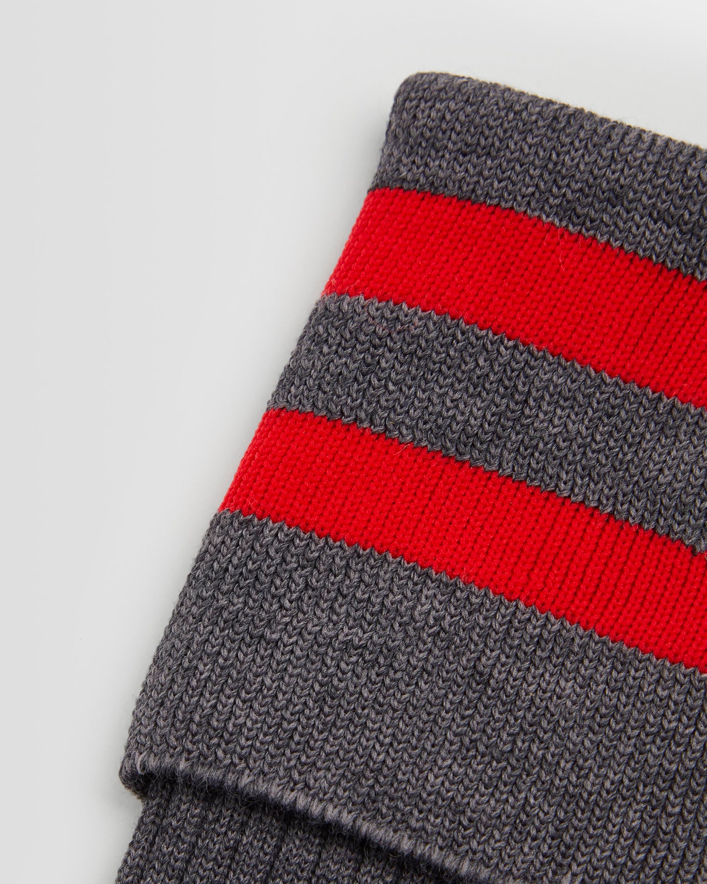 Boys Grey Long Socks with Red Stripe Tot