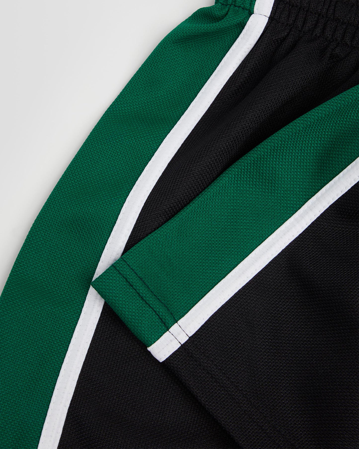 Unisex Black-Green PE Shorts