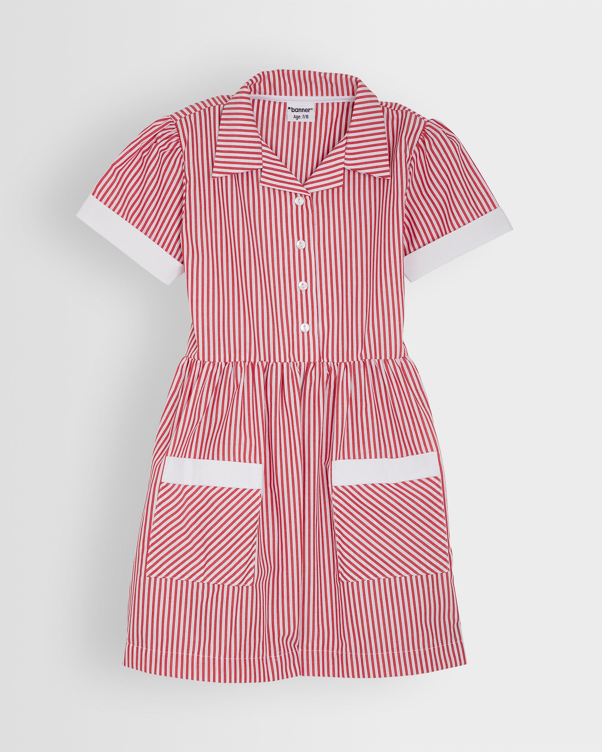 strapless open back dress LUCTON SCHOOL Girls Red Striped Summer Dress – Direct Clothing