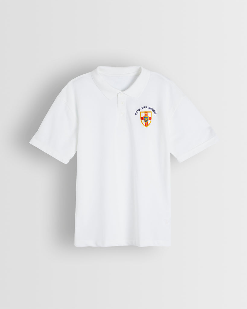 Unisex White Summer Polo Shirt Years 10 to 11