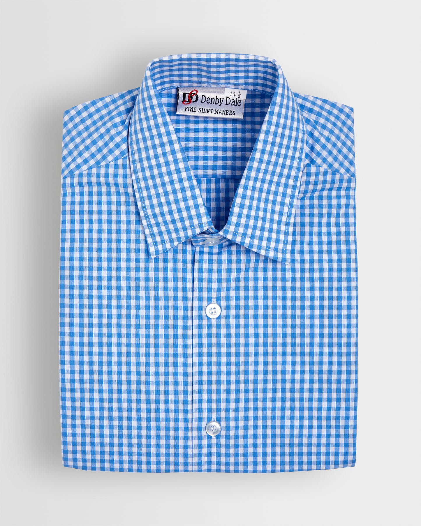 Boys Blue-White Gingham Shirts