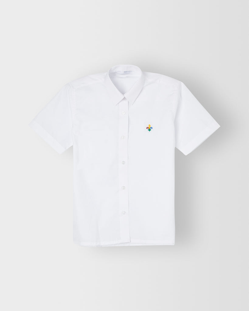 Girls Fit White Short Sleeve Shirt- Years 3 to 11 (to be worn with a tie)