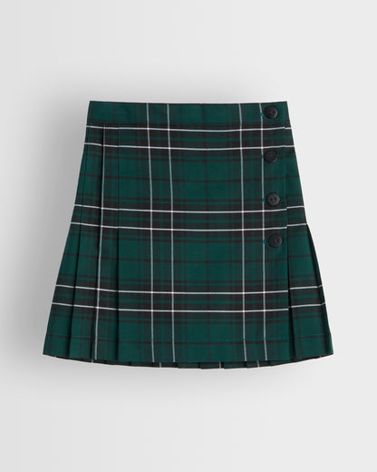 Girls Green Tartan Skirt