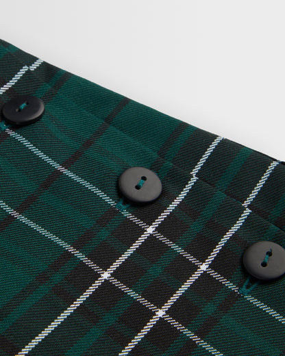 Girls Green Tartan Skirt
