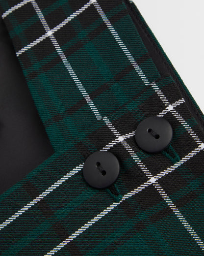 Girls Green Tartan Pinafore