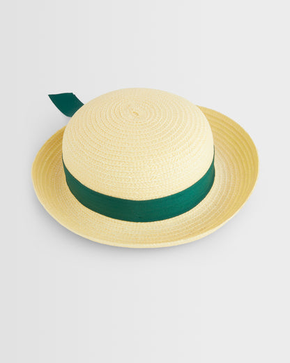 Girls Green Banded Panama Hat