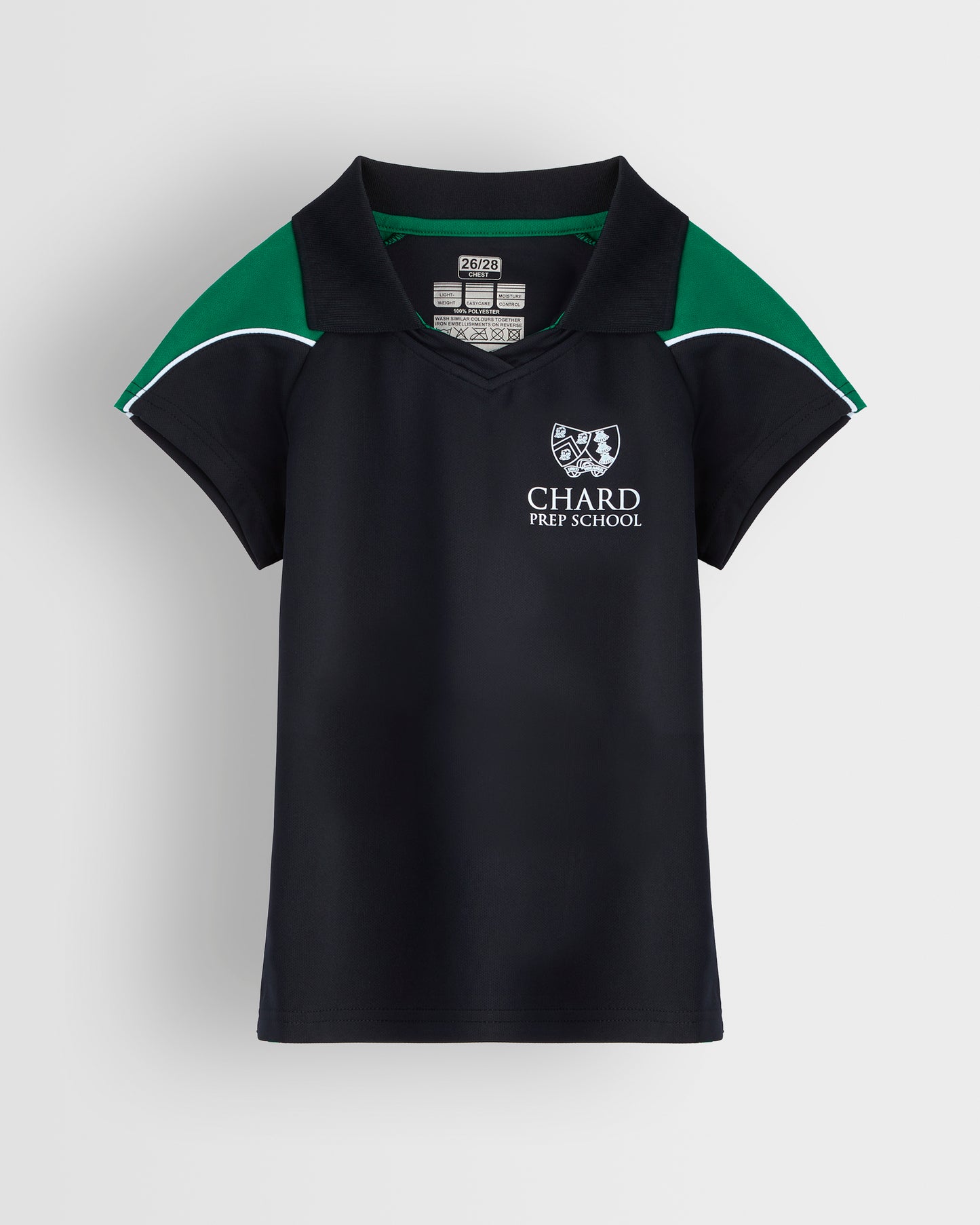 Girls Black-Green PE Top