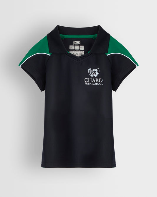 Girls Black-Green PE Top