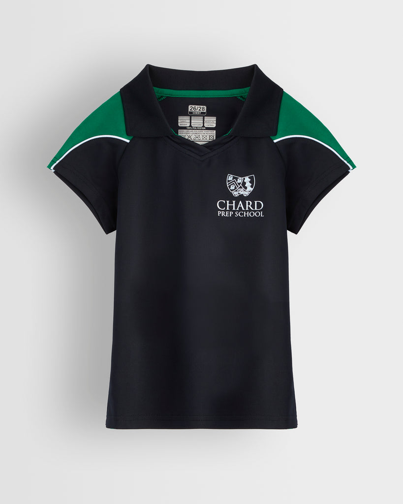 Girls Black/Green PE Top