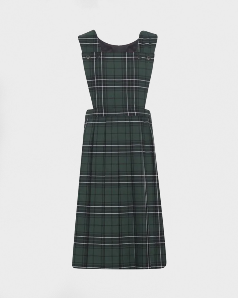 Girls Green Tartan Pinafore