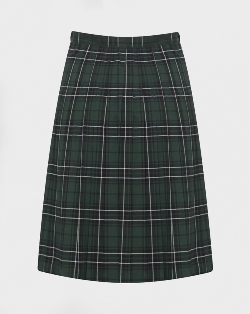 Girls Green Tartan Skirt