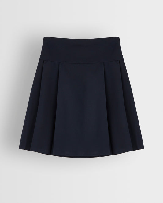 Navy Pleated Skirt