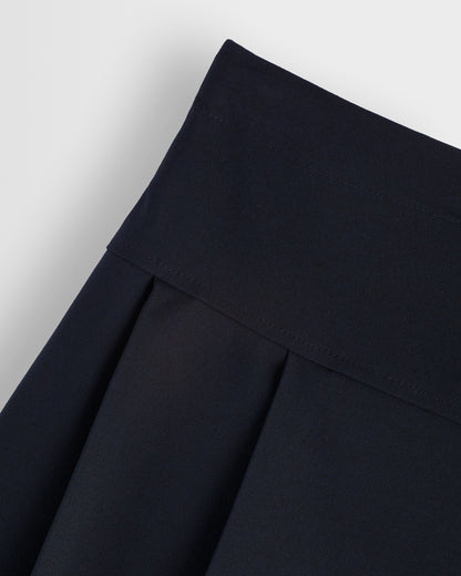 Navy Pleated Skirt