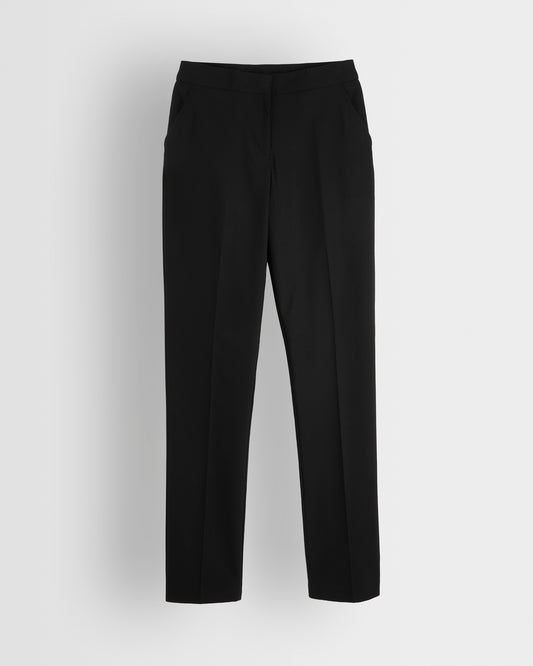Girls Black Slim Fit Trousers with Pockets