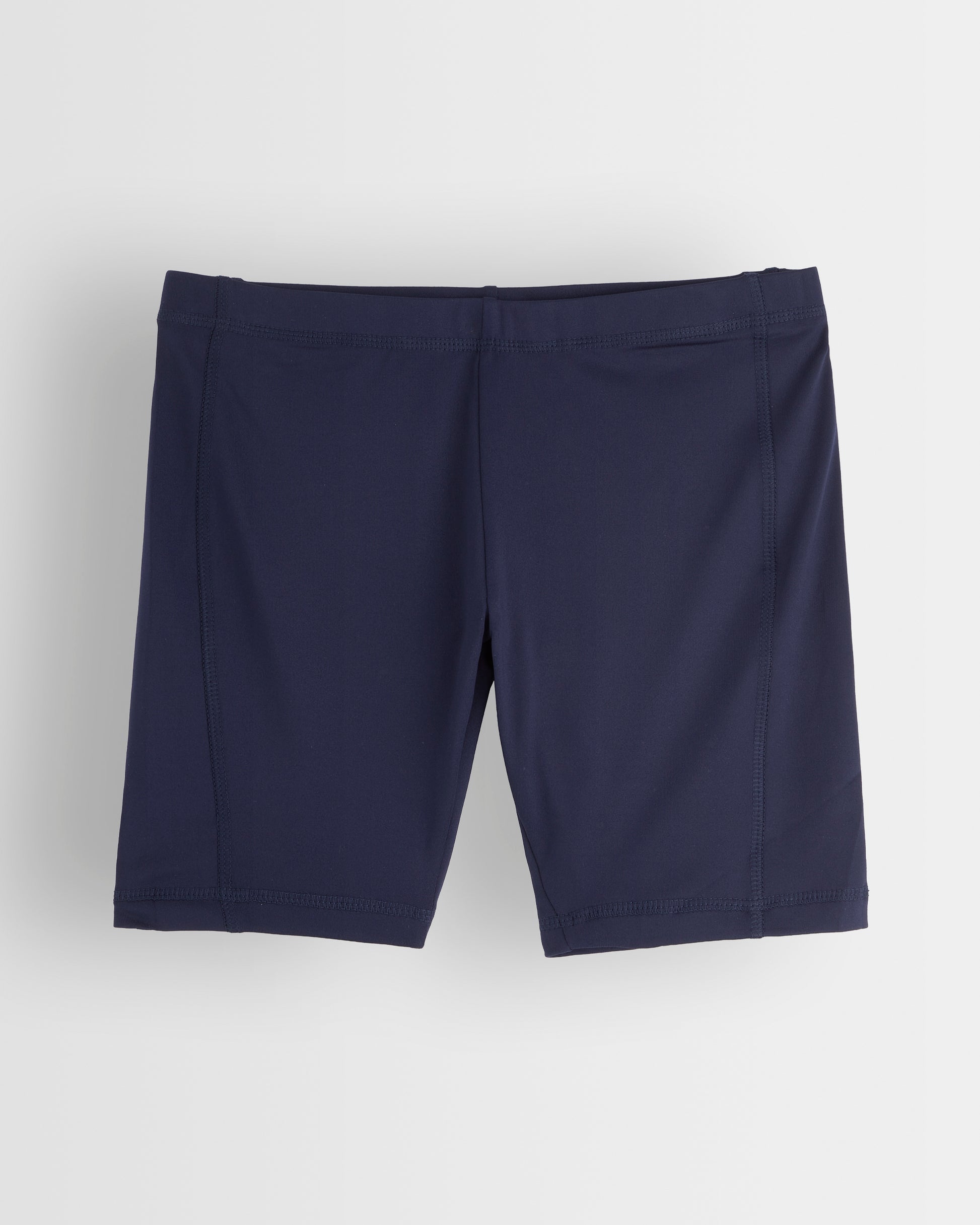 Navy blue shorts on a white background