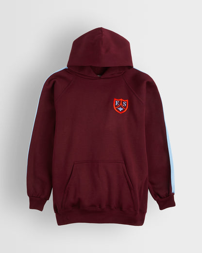 Unisex Maroon-Blue Hoodie