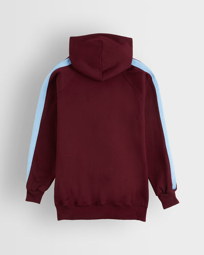 Unisex Maroon-Blue Hoodie