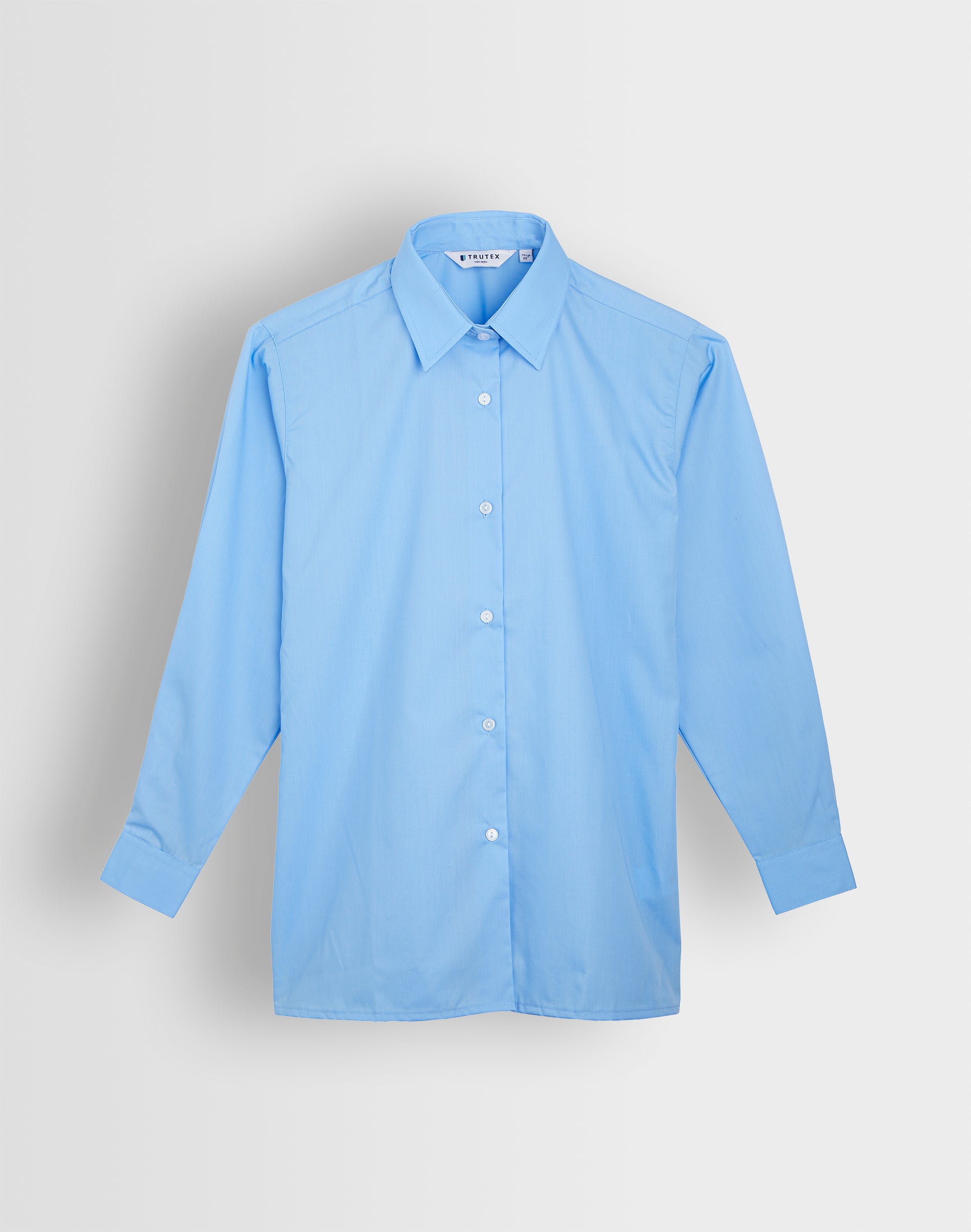 ECI Girls Long Sleeved Pale Blue Blouse Front