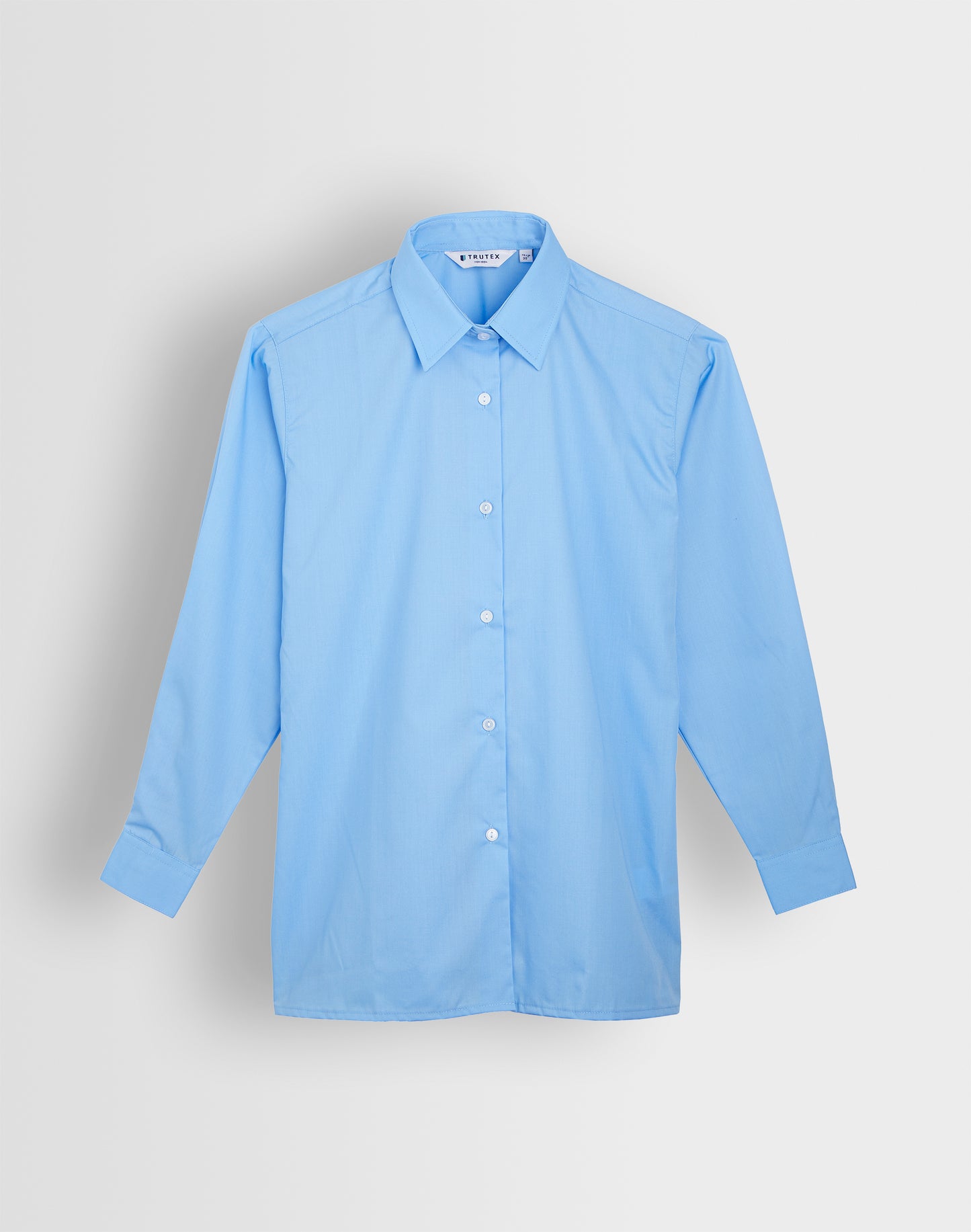ECI Girls Long Sleeved Pale Blue Blouse Front