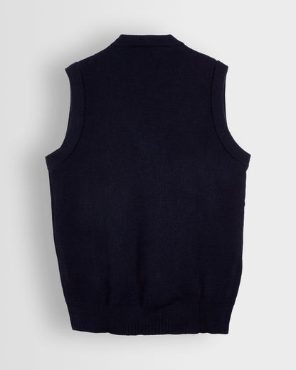Boys Navy Sleeveless Pullover