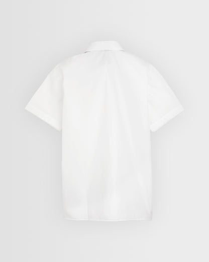 Girls White with Gold Logo Short Sleeve Blouse (sold in singles)