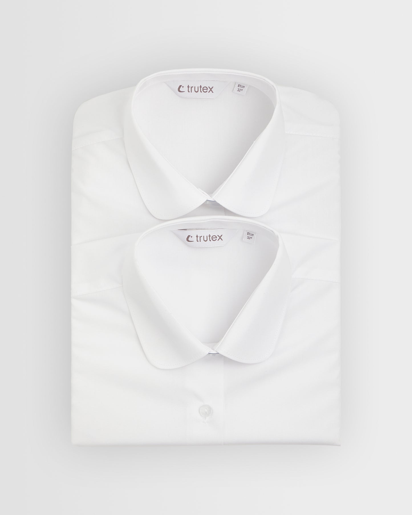 Girls White with Gold Logo Short Sleeve Blouse (sold in singles)