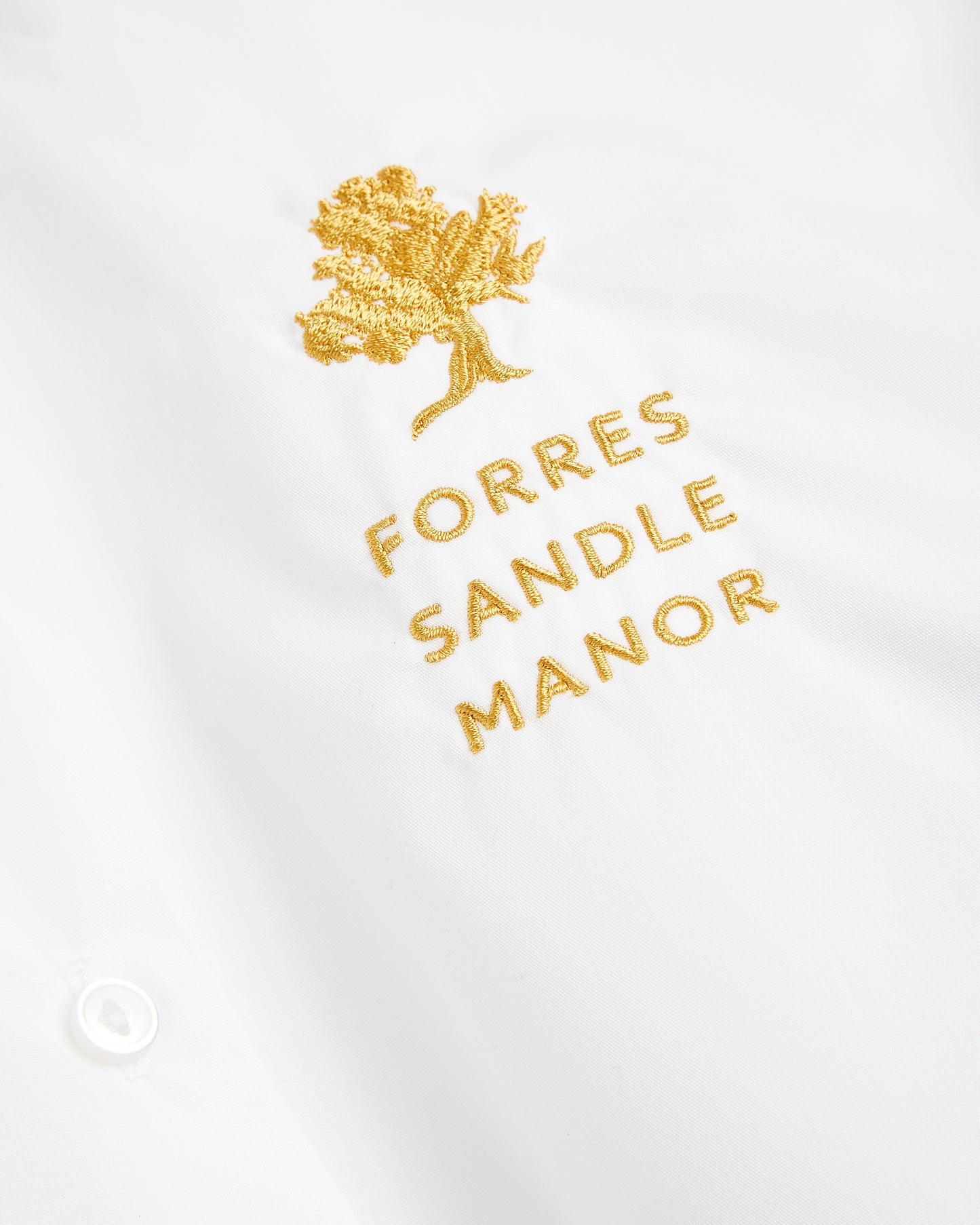 Girls White with Gold Logo Long Sleeve Blouse (sold in singles)