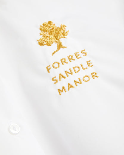 Girls White with Gold Logo Long Sleeve Blouse (sold in singles)