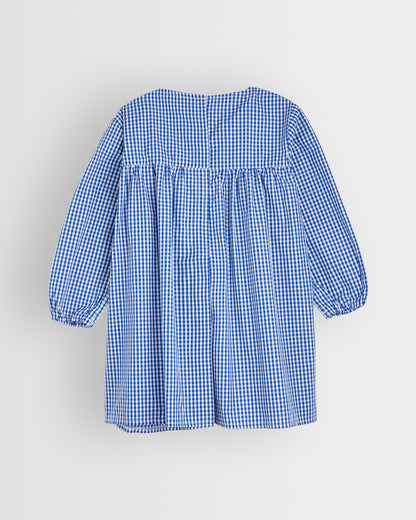 Blue-White Checked Dinner Overall