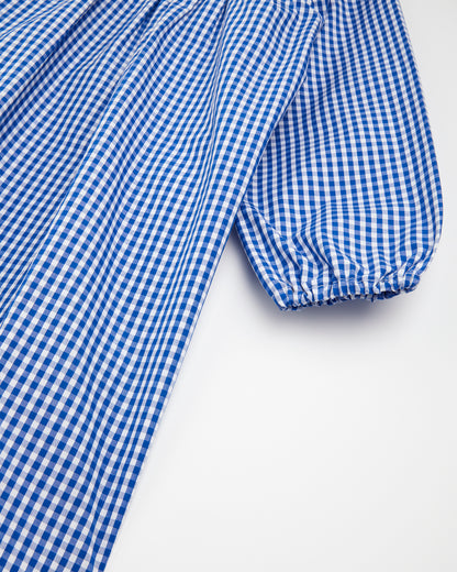 Blue-White Checked Dinner Overall