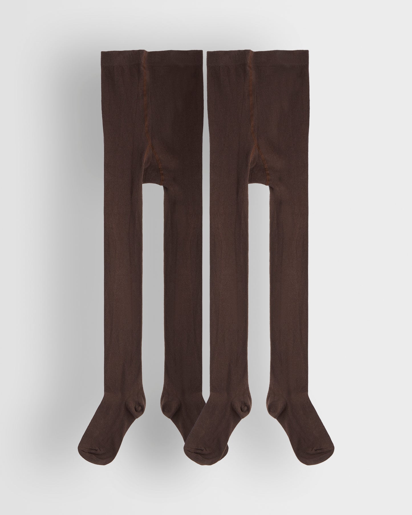Brown Cotton Tights Twin Pack