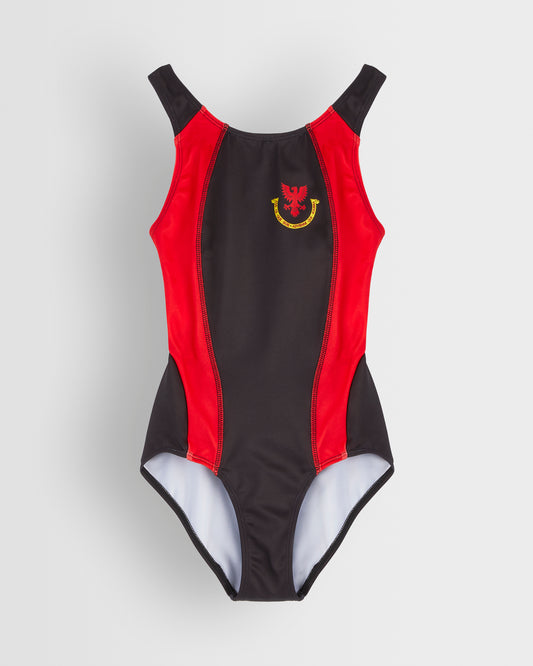 Girls Black - Red Swimming Costume (NEW)
