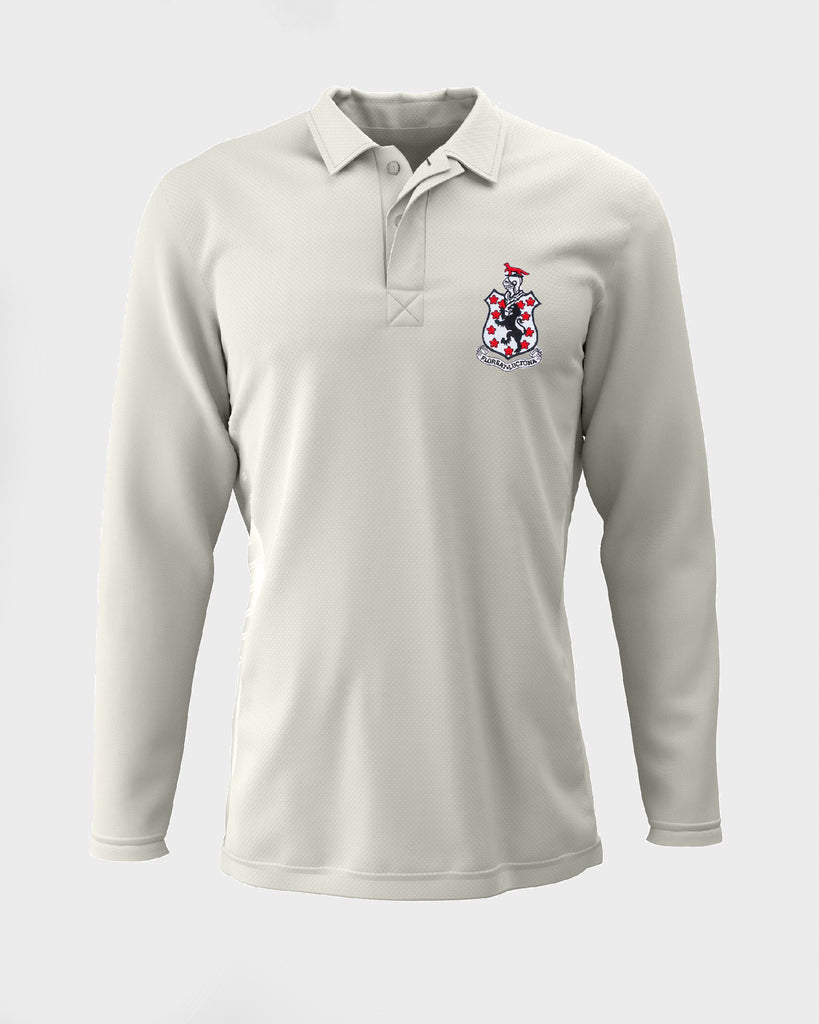 Unisex Cream Long Sleeve Cricket Shirt