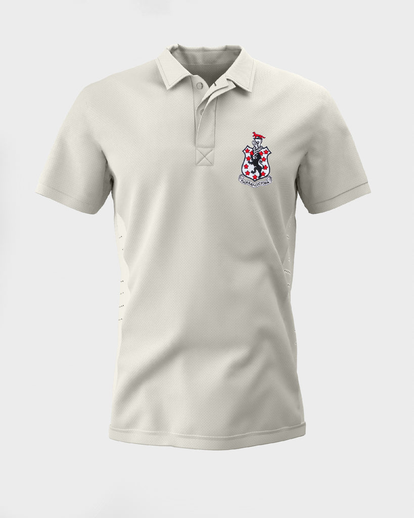 Unisex Cream Short Sleeve Cricket Shirt