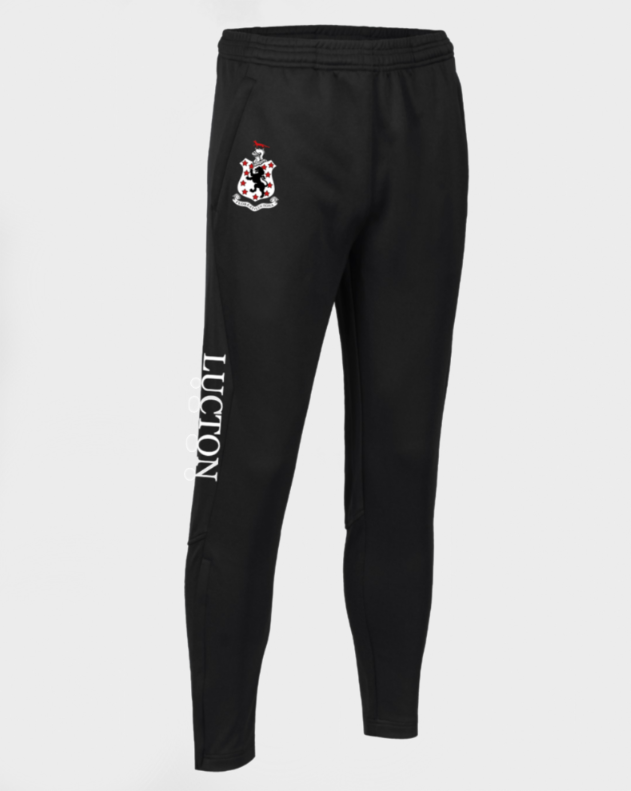 Unisex Black Tapered Tracksuit Pants
