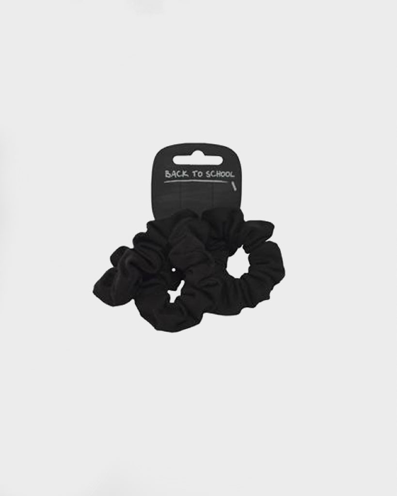 Girls Black Jersey Scrunchie- 3 Pack
