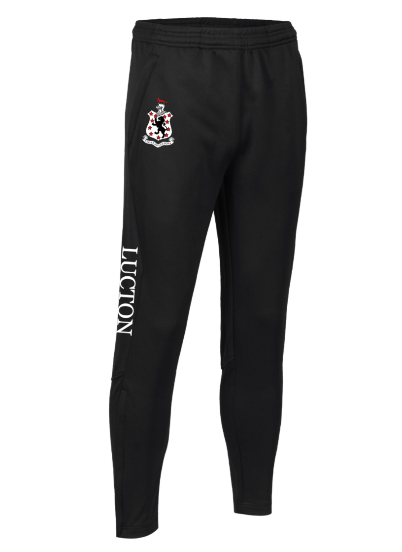 Unisex Black Tapered Tracksuit Pants