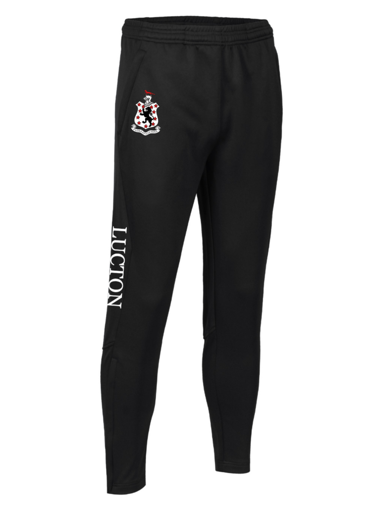 Unisex Black Tapered Tracksuit Pants