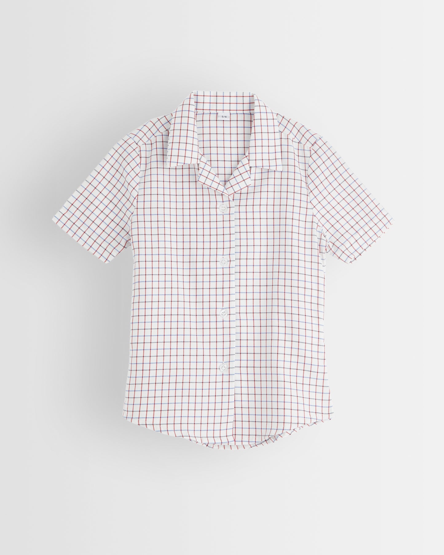 Tattersall Checked Short Sleeved Fitted Blouse