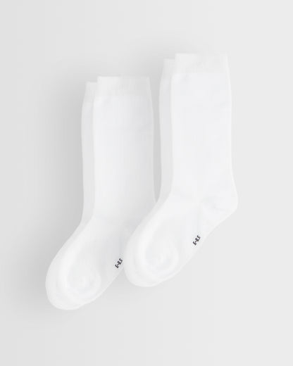 Girls Knee Length White Socks Pack of 2