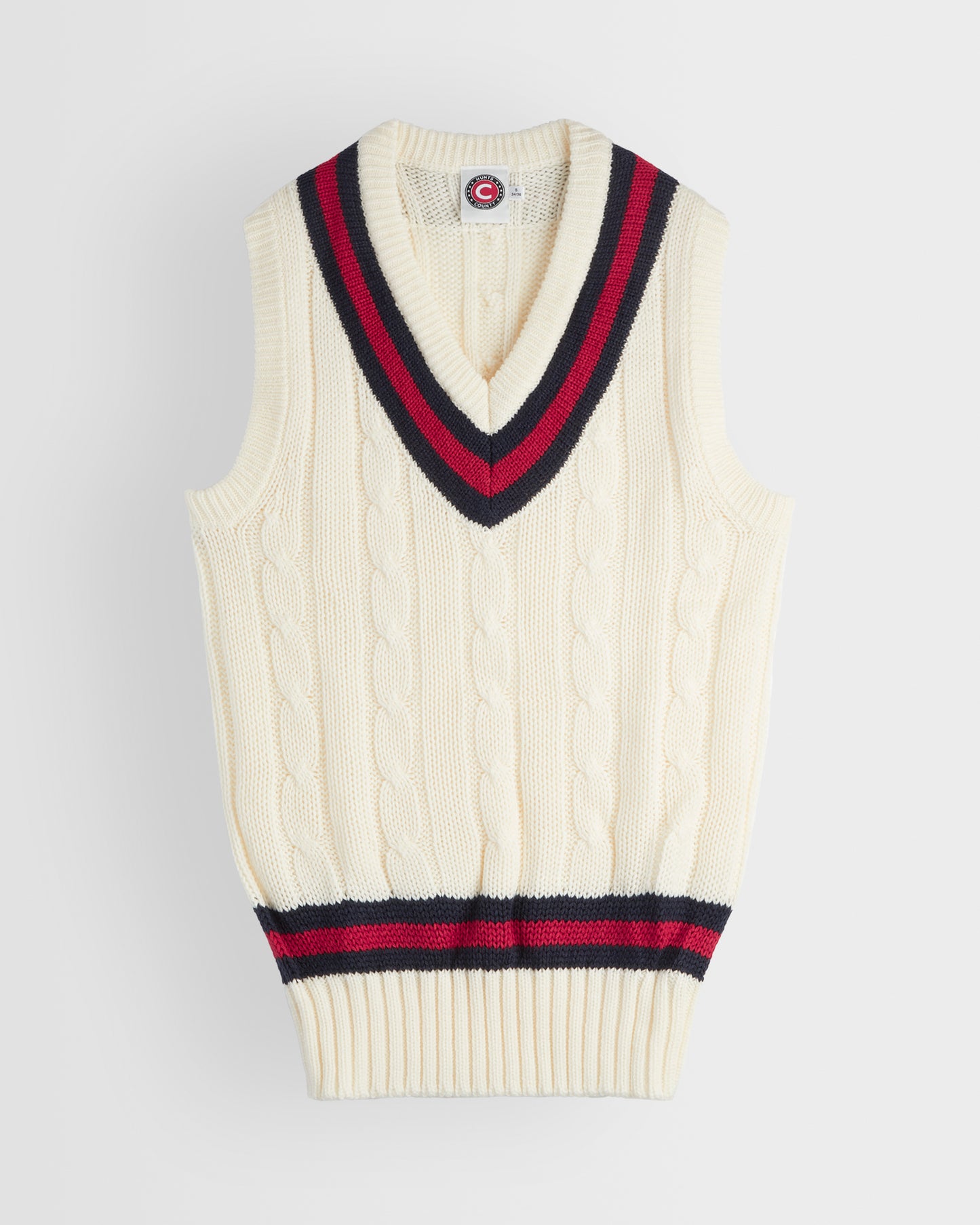 Unisex Cream-Navy-Red Cricket Slipover