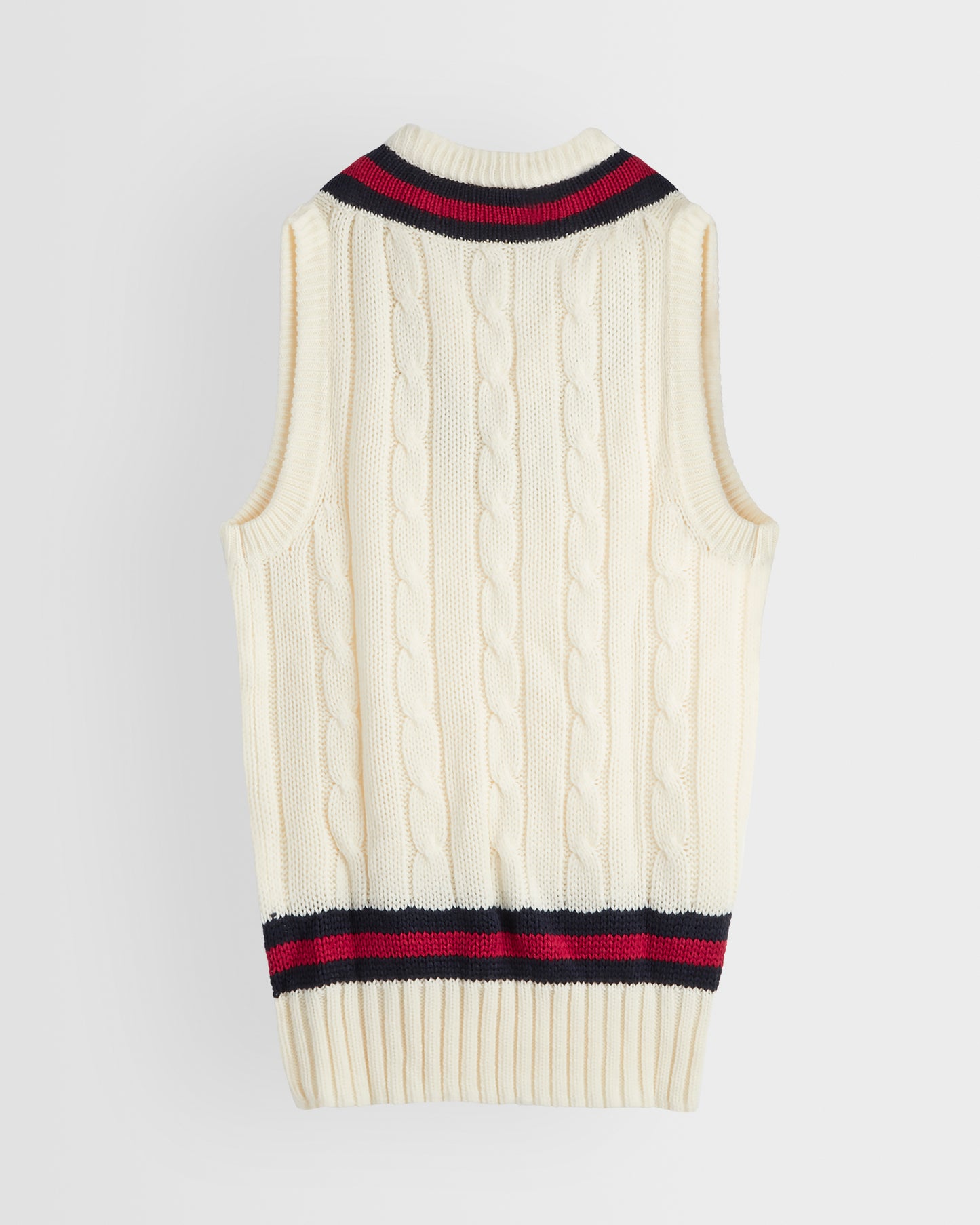 Unisex Cream-Navy-Red Cricket Slipover