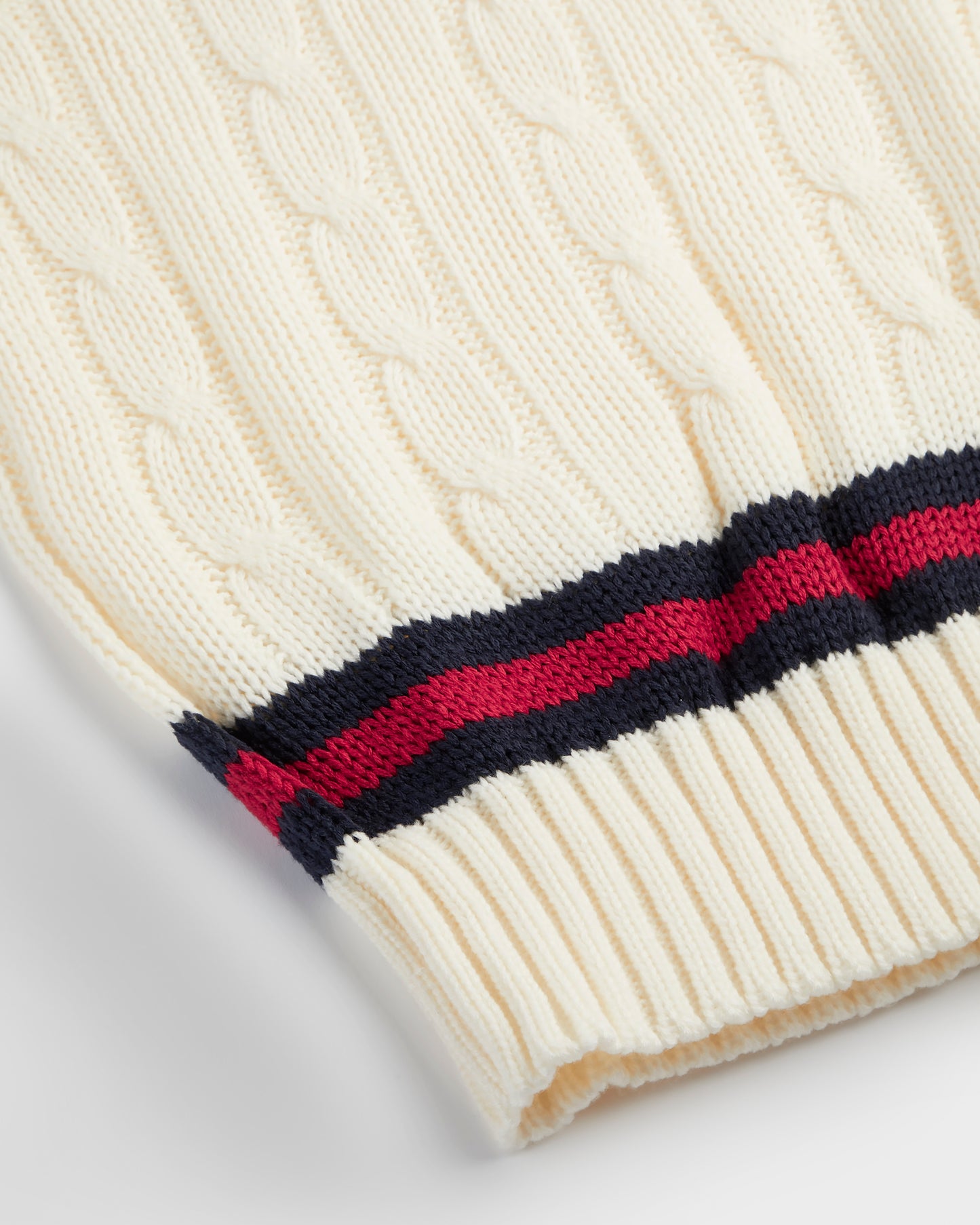Unisex Cream-Navy-Red Cricket Slipover