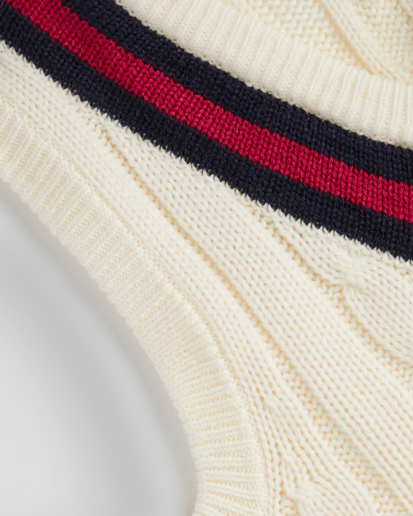 Unisex Cream-Navy-Red Cricket Slipover