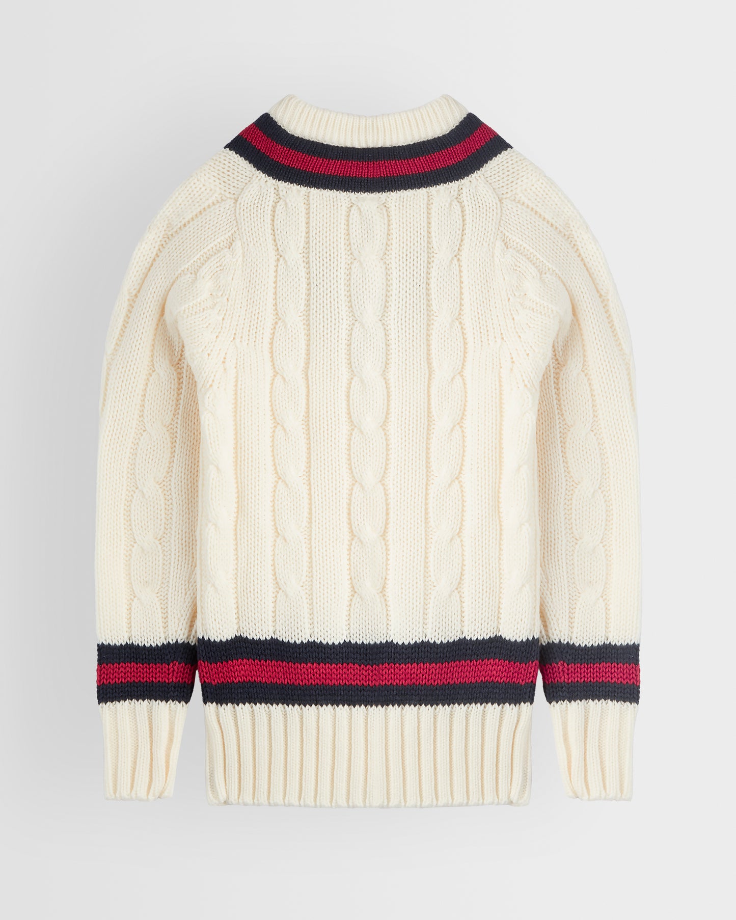 Unisex Cream-Navy-Red Cricket Sweater