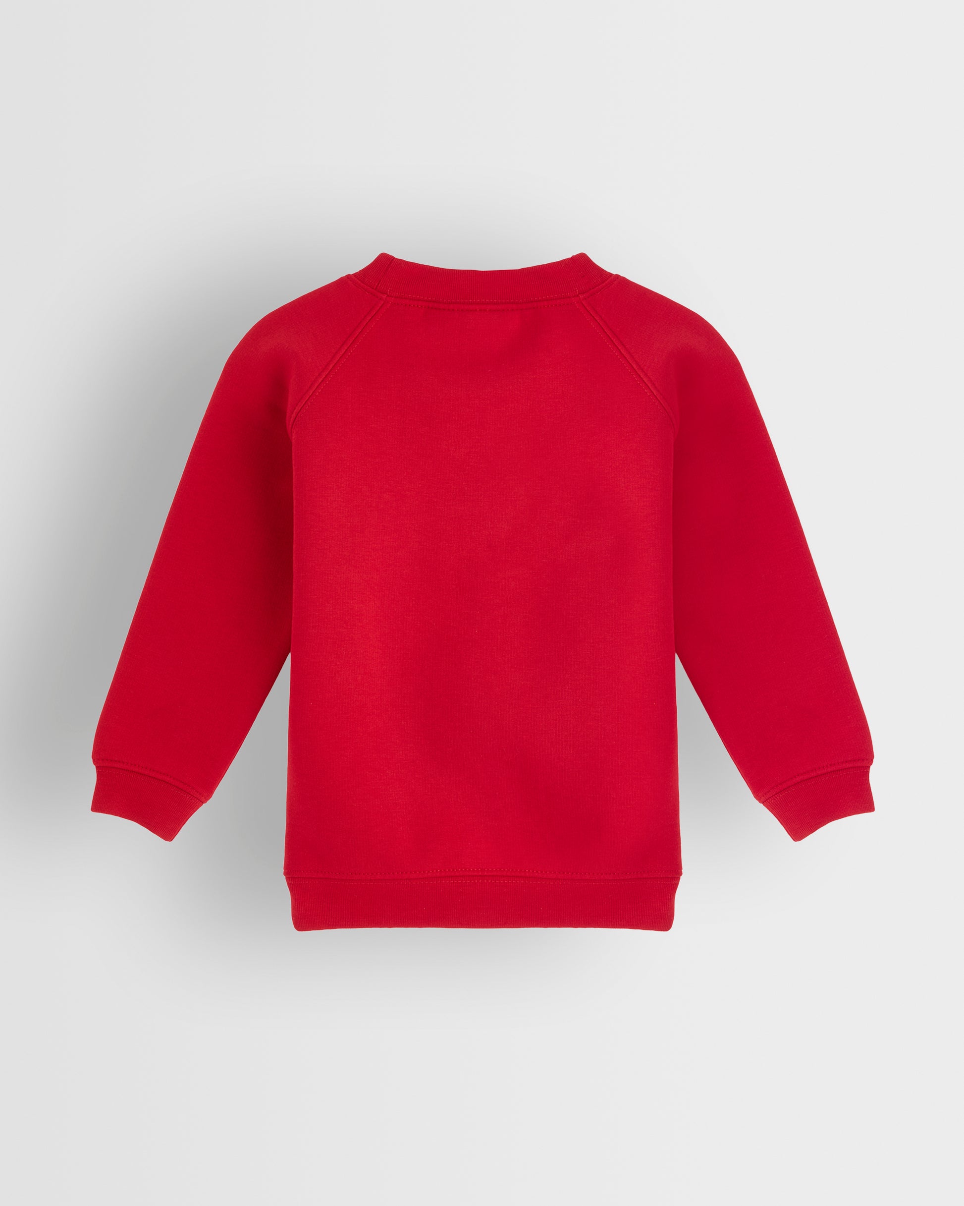 Red sweatshirt on a light grey background