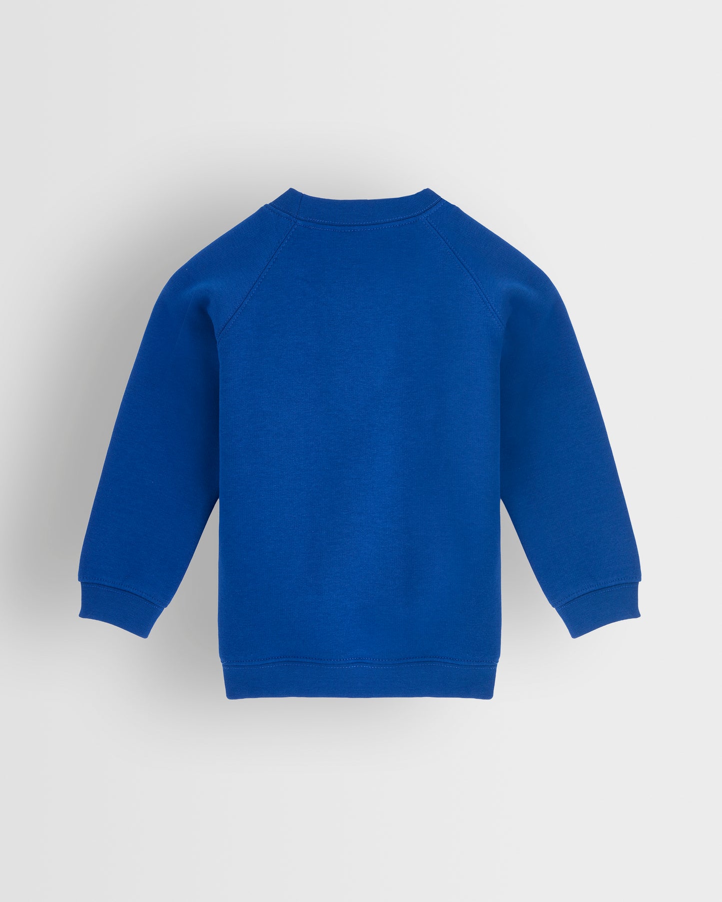 Blue sweatshirt on a light grey background
