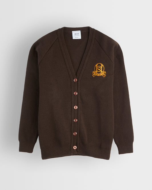 Brown Cardigan with Amber Trim