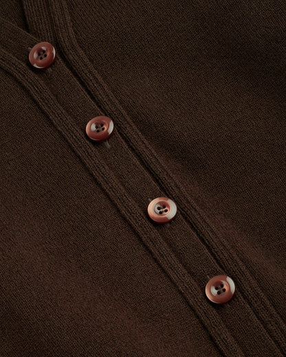 Brown Cardigan with Amber Trim
